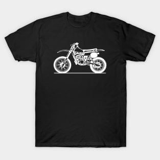 CR250R Elsinore Motorcycle White Sketch Art T-Shirt